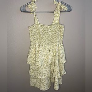Floral Pattern Ruffle Dress